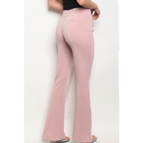 *CLEARANCE* Dusty Rose Wide Leg Trousers - Picture 6 of 8